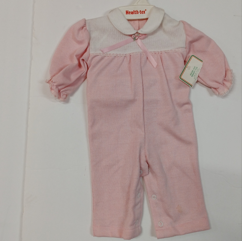 NEW VTG Heathtex Infant One Piece Knit Romper